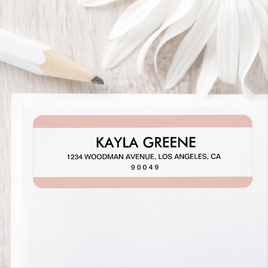 Roze stripe Return Address Labels (Insitu)