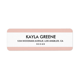 Roze stripe Return Address Labels