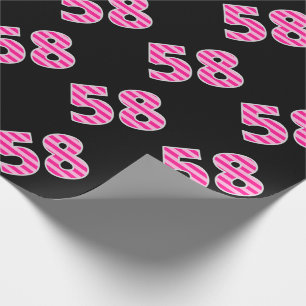 Roze Stripes 58 Event # (Birthday, Jubileum) Cadeaupapier