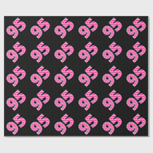 Roze Stripes 95 Event # (Birthday, Jubileum) Cadeaupapier