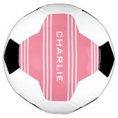 Roze stripes aangepast voetbal monogram (Gedraaid)