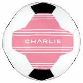 Roze stripes aangepast voetbal monogram (Voorkant)