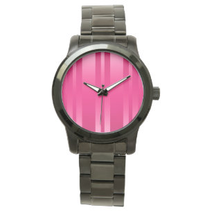 Roze stripes Achtergrond Horloge