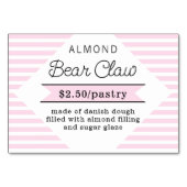 Roze stripes Bakery Food Label Kaart (Voorkant)