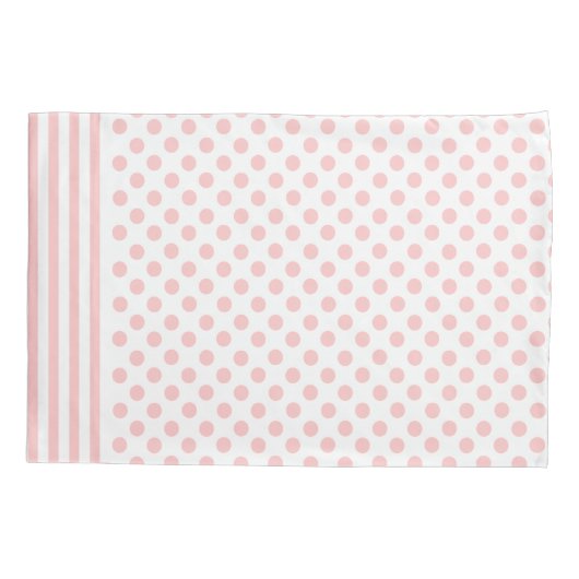 Roze stripes en Polka Dots Pillow Hoesje Kussensloop (Achterkant)