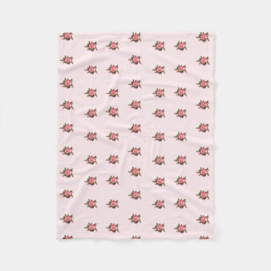 Roze stripes en Rozen Vluchten Blanket Fleece Deken (Voorkant)