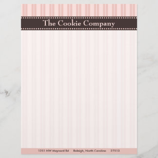 Roze stripes Letterhead Persoonlijk Briefhoofd