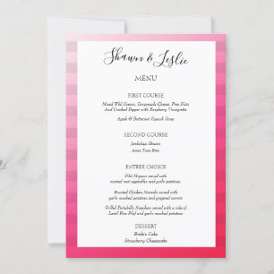Roze Stripes Modern Wedding Menu Kaart