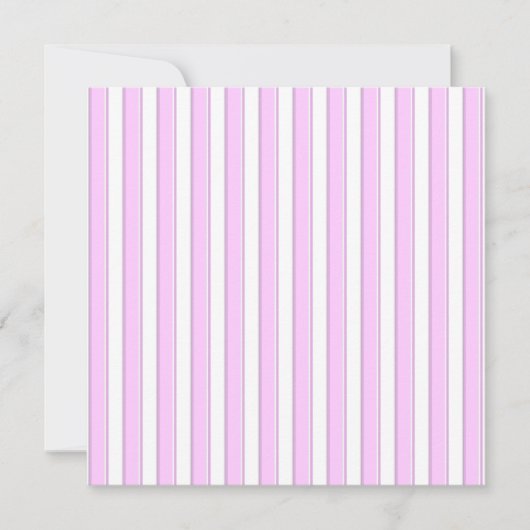 Roze stripes op witte aangepaste uitnodigingen (Voorkant)