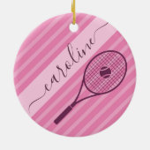  Roze stripper Racket Ball Girl Keramisch Ornament (Achterkant)