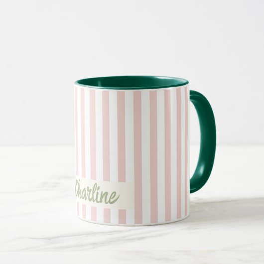 Roze stripper Retro Gepersonaliseerd naam Mok (Voorkant rechts)