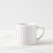 Roze strips - Teddy Bear met Valentijnse  Hart Espresso Kop (Rechts)