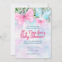 Roze Strooidecor Vlindermeisje Baby Shower