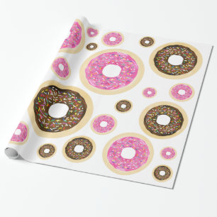Roze Strooideegels Modern Verjaardagsfeest Cadeaupapier