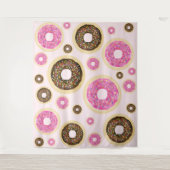 Roze Strooiroomdonuts Modern Plezierige Strooi Knu Wandkleed (Voorkant)