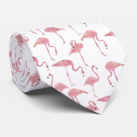 Roze Stropdas Flamingo (Opgerold)