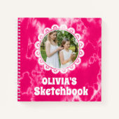 Roze stropdas kleurstof kerst gepersonaliseerde Ki Notitieboek (Voorkant)