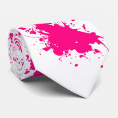 Roze Stropdas met verfplaat (Opgerold)