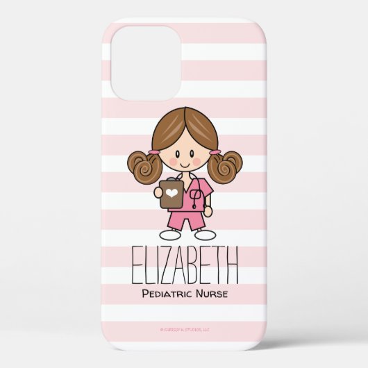 Roze strubs Nurse Brunette Case-Mate iPhone Case (Achterkant)