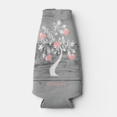 Roze structuur van hart Aangepaste flessenkoeler Flesjeskoeler (Voorkant)