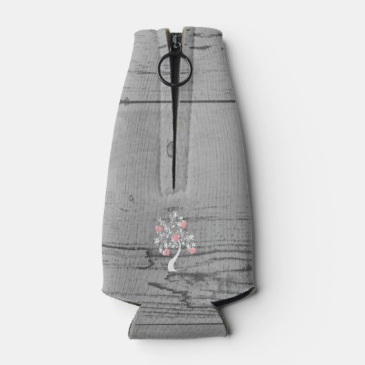 Roze structuur van hart Aangepaste flessenkoeler Flesjeskoeler (Achterkant)