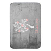 Roze structuur van het hart Gepersonaliseerde bath Badmat (Voorkant Verticaal)