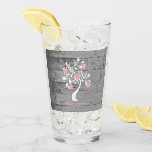 Roze structuur van het hartenbekertje - Gepersonal Glas (Voorkant ijs)