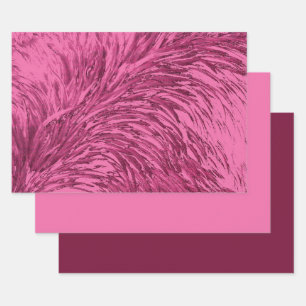 Roze struisvogel veer ontwerp inpakpapier vel