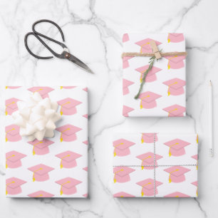 Roze studiepunt met witte achtergrond Gift Inpakpapier Vel