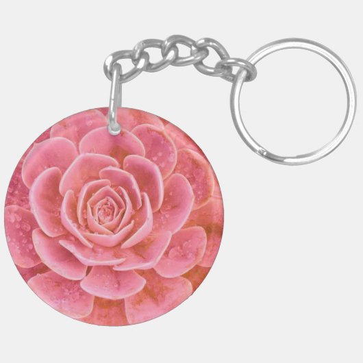 Roze Succulente Sleutelhanger (Achterkant Rechts)