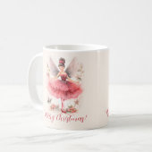 Roze Sugar Plum Fairy Script Kerst Mok (Voorkant links)