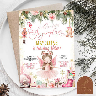 Roze Sugarplum Ballerina Kerstmis Verjaardag Meisj Kaart