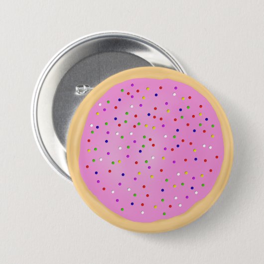 Roze Suiker Cookie Ronde Button 7,6 Cm (Voorkant /achterkant)