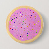Roze Suiker Cookie Ronde Button 7,6 Cm (Voorkant)
