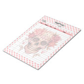 Roze Suiker Schedel Gewicht Tracker Notitieblok (Schuin)