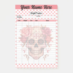 Roze Suiker Schedel Gewicht Tracker Post-it® Notes