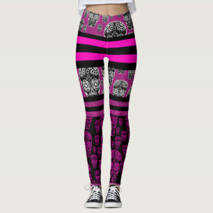 Roze suiker schedestreep leggings
