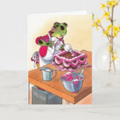 Roze suikerglazuur kaart (Gele Bloem)