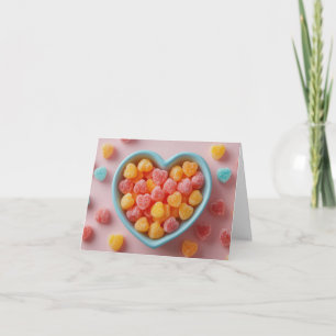 Roze Suikerhartjes Valentijns Groet Feestdagen Kaart