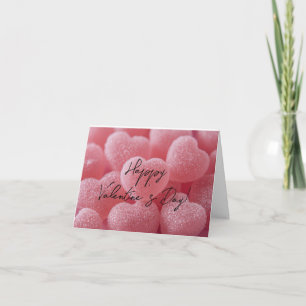 Roze Suikerhartjes Valentijns Groet Feestdagen Kaart