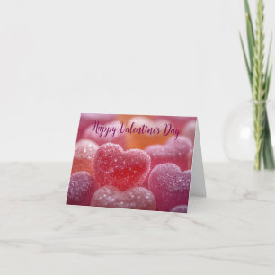 Roze Suikerhartjes Valentijns Groet Feestdagen Kaart
