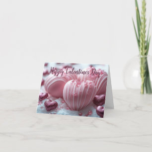 Roze Suikerhartjes Valentijns Groet Feestdagen Kaart