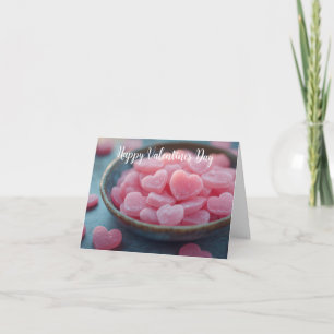 Roze Suikerhartjes Valentijns Groet Feestdagen Kaart