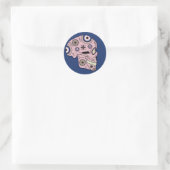 roze suikerriet ronde sticker (Tas)