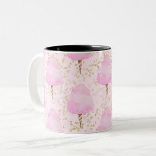 Roze suikerspin en gouden glitter Mooie trendy mei Tweekleurige Koffiemok