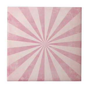 Roze Sunburst Starburst  Rustic Burst Print Tegeltje