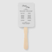 Roze Sunrise Berg Bruiloft Programma Handventilato Handwaaier (Achterkant)