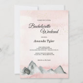 Roze Sunrise Mountain Bachelorette Weekend Kaart (Voorkant)