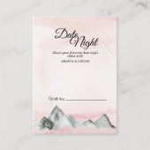 Roze Sunrise Mountain Date Night Advice Kaart (Voorkant)
