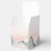 Roze Sunrise Mountain Wedding Square Favor Box Bedankdoosjes (Geopend)